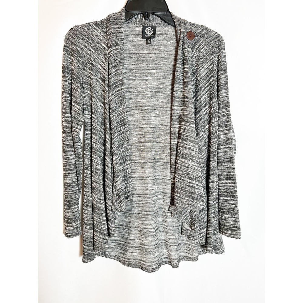 Bobeau Gray Striped Cardigan